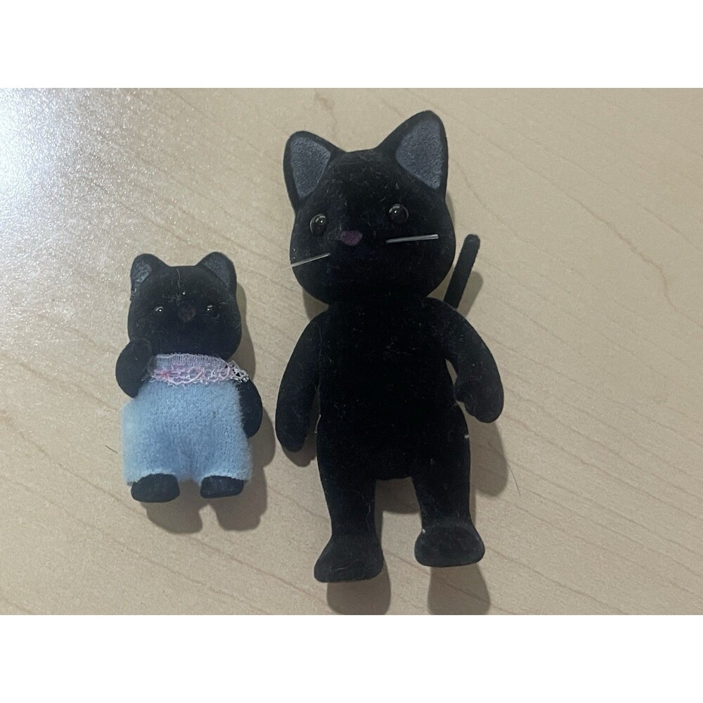 Slyvanian Families Calico Critters, James, Midnight Black Cat Father Son Kid